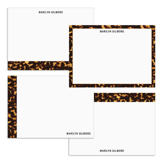 Chic Tortoise Shell Flat Note Card Collection